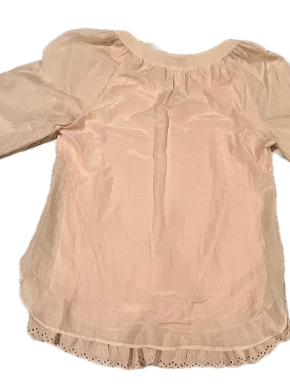 Soft Surroundings Cotton Silk Blush/Pink Tunic Eylet Embroidered Hem Medium - Picture 5 of 10